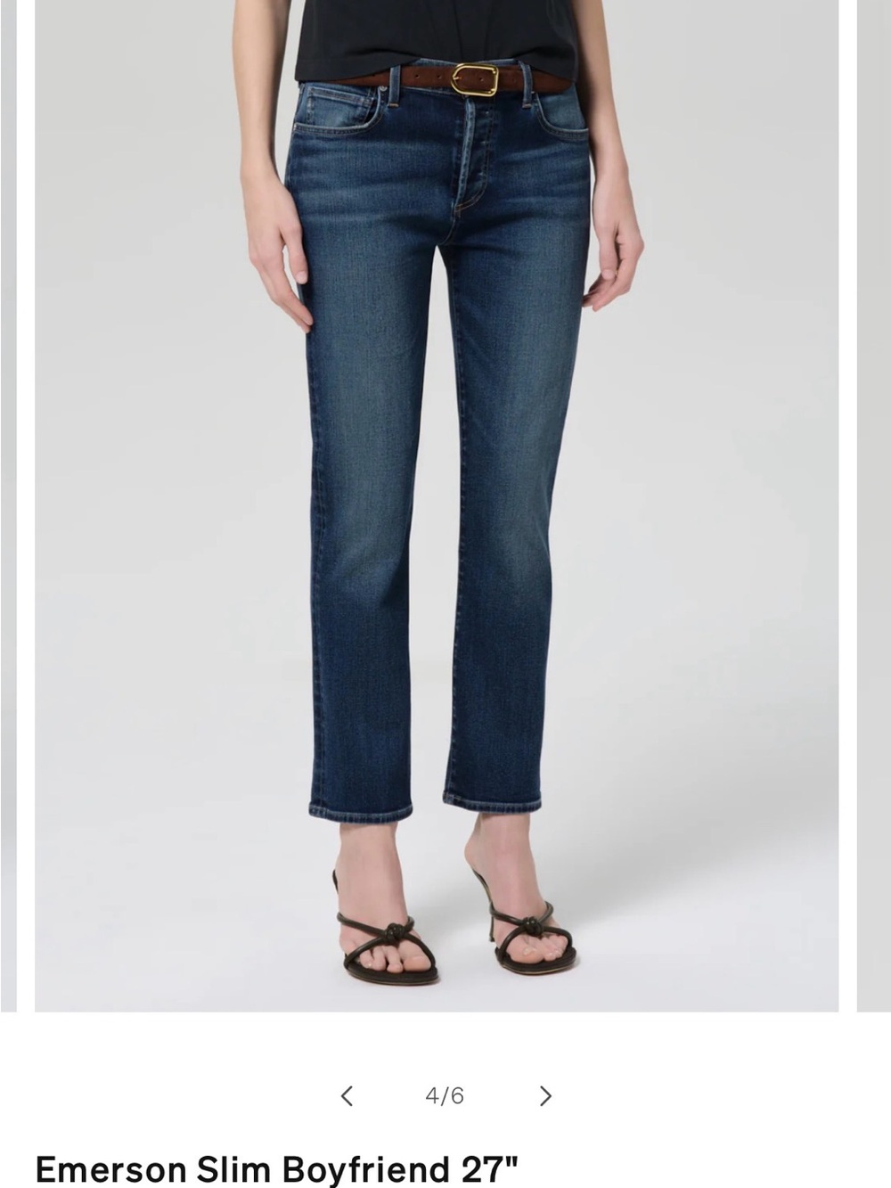 Citizens Of Humanity Womens Slim Straight Jeans - Dark Blue Denim